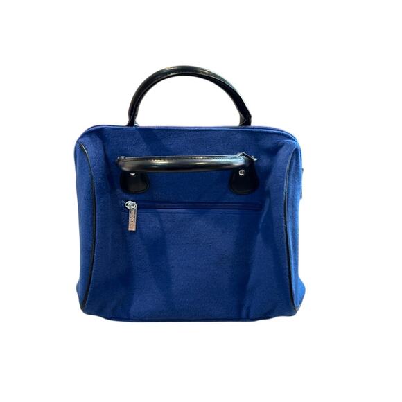 Blue Insulated Lunch Tote Bag with Black Handles Portable Cooler Work School - Picture 4 of 8